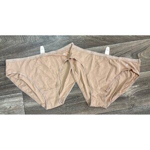 NWT VICTORIA'S SECRET BEIGE NUDE LOGO BAND VINTAGE PANTIES SIZE LARGE BUNDLE 2